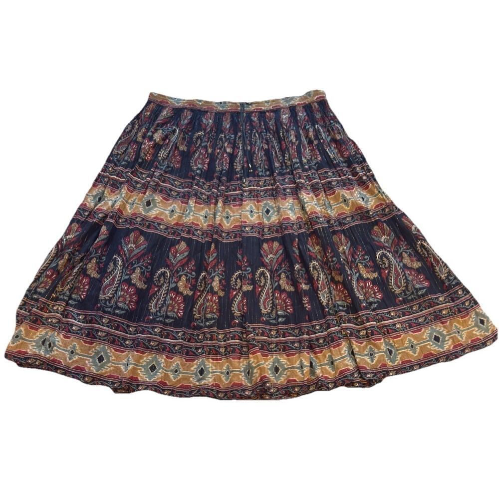 Vintage Revue Bohemian Maxi Skirt Women Size L Boho Tribal